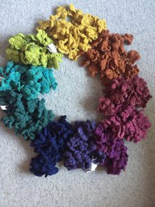 Rainbow of Crocheted Flowers